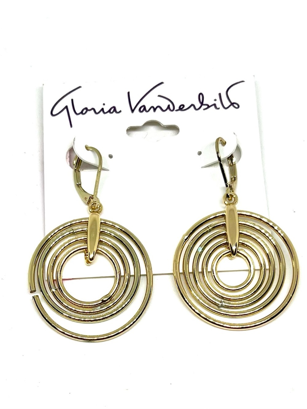 Gloria Vanderbilt Gold Spiral Drop Earrings NWT